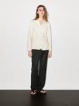 Блейзер из тонкой шерстяной смеси Massimo Dutti, кремовый - фото 4