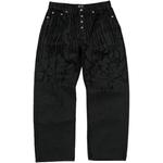 Джинсы с лазерной резкой THUG CLUB, черный - фото