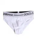 Трусы из хлопка с логотипом Dolce & Gabbana, белый - фото