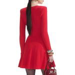 Платье мини с ажурной вязкой Self-portrait, Истинно красное - фото 5