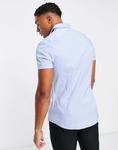 Рубашка мужская ASOS DESIGN с коротким рукавом, голубой - фото 3