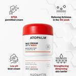 Крем Mle 65 мл для чувствительной кожи, длительное увлажнение, 48 часов, укрепление кожного барьера, покраснение, экзема, керамид, для детей и взрослых, Ewg Green Grade, Atopalm - фото 3