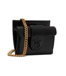 Кожаный кошелек Pinko CARD HOLDER POCKET PELLE SPAZZ, черный - фото 4