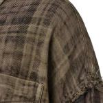 Рубашка в клетку на пуговицах R13, коричневый - фото 5