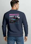 Толстовка Neverless PULLOVER MIT BACKPRINT TOKYO DRIFT AUTO DESIGN, Navy/Anthracite - фото