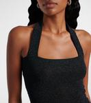 Собранное мини-платье из ламе Aya Muse, темно-синий - фото 4