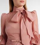 Многоярусное плиссированное платье миди Zimmermann, Lipstick - фото 4