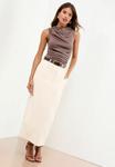 Топ Lipsy BUTTON DRAPE DETAIL SLEEVELESS, Mocha Brown/Beige - фото 4