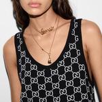 Джи джаккард мини-платье GUCCI, черный - фото 6