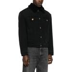 VERSACE Джинсовая куртка с воротником из овчины, Black - фото 6