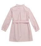 Полосатое хлопковое платье на пуговицах Bonpoint, Raspberry - фото 4