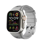 IBOANN Часы Strap Apple Compatibility Silicone Material 205mm, Gray with Silver Needle Buckle - фото 6