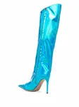 Сапоги с эффектом металлик Alexandre Vauthier, синий - фото 3