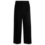 Брюки прямого кроя с высокой талией из шерсти BOSS, черный - фото