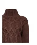 Свитер с плетеной отделкой Silvian Heach, коричневый - фото 3