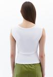 Топ MIT WEITEM AUSSCHNITT OXXO, белый - фото 3