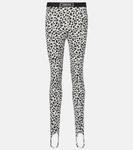 Леггинсы с леопардовым принтом Versace, White Black - фото