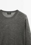 Джемпер Massimo Dutti FINE SEMI-SHEER WITH CREW NECK, Grey - фото 8