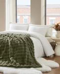 Плюшевое одеяло для кровати, размер Full/Queen Brooklyn Loom, Green - фото 4