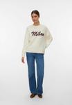 Джемпер Vero Moda VMBOOM LS O-NECK TEXT, Birch/White - фото 2