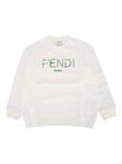 Толстовка с логотипом Fendi Kids, белый - фото