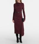 Платье миди из креп-джерси с драпировкой Erdem, Elderberry - фото 2