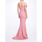 Платье с драпированными розами Marchesa, розовый - фото 3