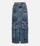 Джинсовая юбка миди BLUMARINE, синий - фото