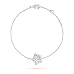 Браслет Van Cleef & Arpels Lotus openwork мини модель, белое золото 18 ct, бриллиант - фото