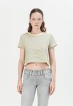 Футболка GAP VINTAGE CROP CREW, Yellow Stripe/Yellow - фото