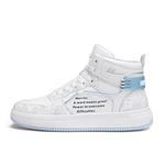 Кроссовки для скейтбординга унисекс высокие серо-голубые WARRIOR, бело-черные - фото