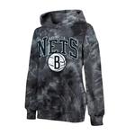 Женский черный пуловер с капюшоном Majestic Threads Brooklyn Nets Burble Tie-Dye Tri-Blend Majestic - фото 2