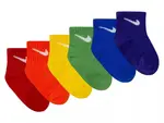 Детские носки Nike Solid Quarter Ankle Socks — 6 шт. в упаковке, разноцветные - фото 2