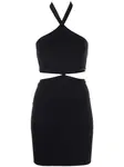Платье мини с вырезом халтер Alexander Wang, черный - фото