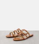 Кожаные сандалии Rockstud Valentino Garavani, Almond Beige - фото 4