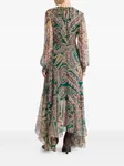 Платье макси с оборками и принтом пейсли ETRO, зеленый - фото 3