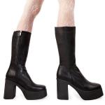 Ботинки до икры на платформе 'Holler Back' Lamoda, черный - фото