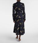 Жаккардовый блейзер с цветочным рисунком Erdem, Midnight Blue - фото 3