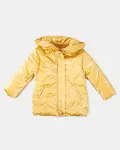 Детский пуховик с капюшоном, горчичного цвета Tutto Piccolo - фото