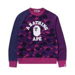 Свитер BAPE Color Camo College Crewneck, Purple - фото