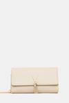 Кожаный клатч Valentino Bags, бежевый - фото
