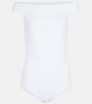 Трикотажное боди ALAÏA, белый - фото