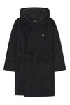 Халат с пряжкой для мальчика Lyle & Scott, черный - фото