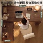 Угловой стол Naijia 100x120 см из массива дерева Tanmu с полками - фото 5