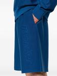 Moncler спортивные шорты с тисненым логотипом, синий - фото 5