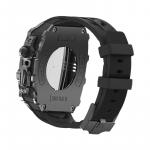 HUALIMEI Часы Protective Case Apple Silicone Case Material S9/s8/s7/s6, Silver Case+Black Button+Black Strap - фото 7