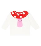 Топ из хлопкового джерси с принтом Stella McCartney Kids, белый - фото