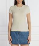 Футболка женская Tommy Jeans облегающего кроя, бежевый - фото