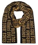 Шарф мужской Versace Jeans Couture двусторонний с надписями, черный - фото