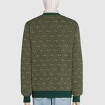 Свитер Gucci мужской, бежевый / зеленый - фото 4